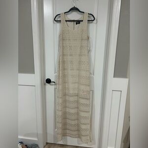 Guess Cream Crochet Maxi Dress